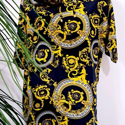 بلوز نخی سبک و خیلی خنک رنگ مشکی زرد سایز از 38 تا 46