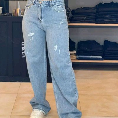 شلوار جین نیم بگ-128897