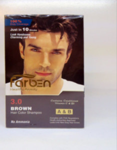 شامپو رنگ مو فاربن اصل، فام قهوه ای طبیعی،شماره 3