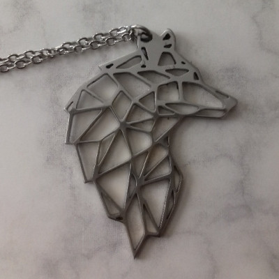 گردنبند استیل طرح گرگ