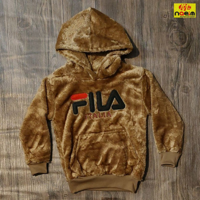 هودی تدی کلاه دار طرح فیلا جیب دارپسرانه دخترانه سایز45تا55 سنین 3تا8