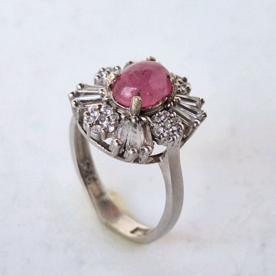 انگشتر زنانه نقره یاقوت سرخ آفریقایی سنگ معدنی و جواهری اصل آقابزرگ