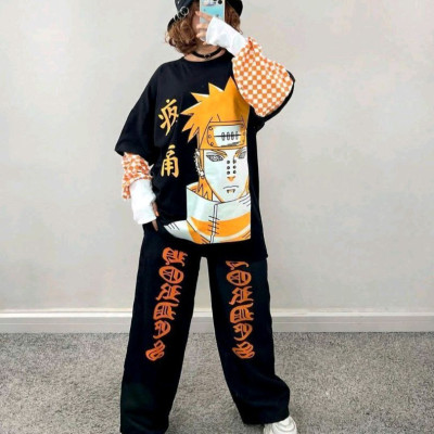 ست انیمه بلوز شلوار لش 49020-133504