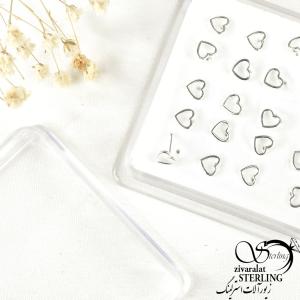 پیرسینگ بینی قلب توخالی عیار925 کد 8389-143394