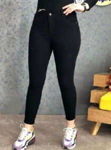 شلوار لوله جین مشکی-105196