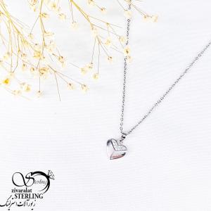 گردنبند قلب نقره 925عیار روکش طلا کد 11190
