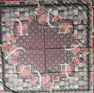 روسری دوردستدوز قواره 120 برند سوئیس گالری شیک و زیبا