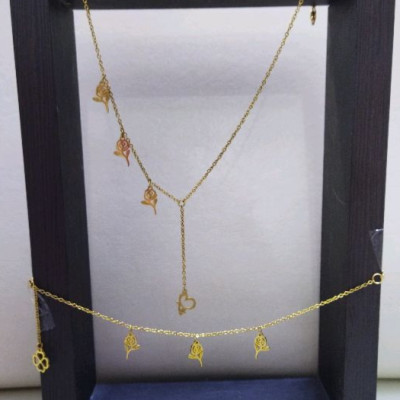 نیمست استیل طرح گل و پروانه آویز