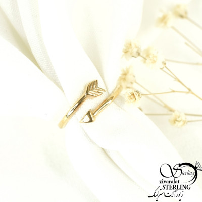 انگشتر طلاروس طرح تیر کمان فری سایز کد 8874