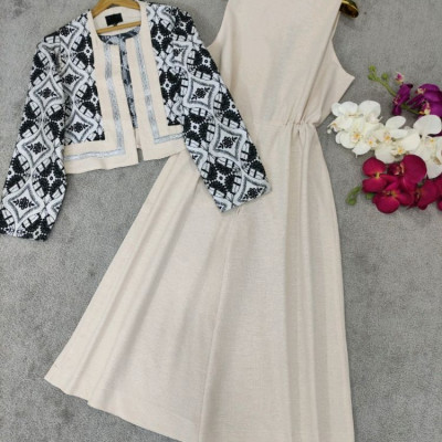 مانتو شلوار زنانه لنین مدل کت و اورال