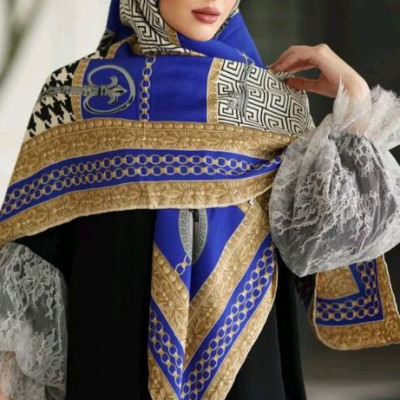 روسری کشمیر وارداتی دور دست دوز-154743