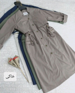 مانتو دکمه دار بهاری خنک اداری دانشجویی سایز بزرگ 36تا50 مشکی رنگی-125549