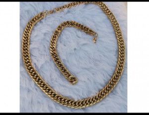 ست گردنبند و دستبند کارتیر مردانه استیل مدل g-3