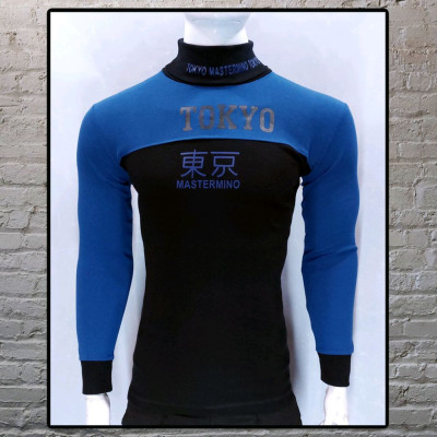 بلوز یقه اسکی طرح رینگر رنگ آبی