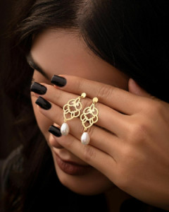 گوشواره طلا مرواریدی-124012