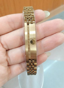 دستبند استیل مردانه برند رولکس طلایی رنگ ثابت