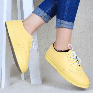 کتانی ونس زنانه لیمویی