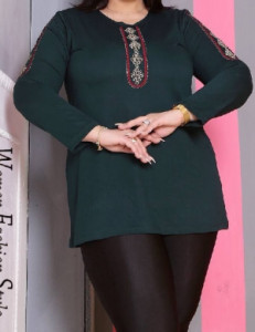 تونیک زنانه سایز بزرگ جنس جودون مناسب برای سایزهای 48 تا 52