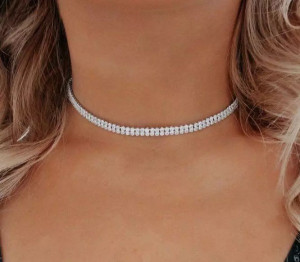 گردنبند 2لاین تمام سنگ