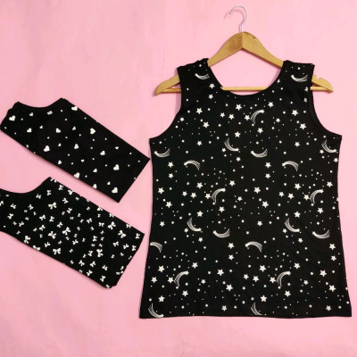 تاپ مشکی ویسکوز طرحدار زنانه و دخترانه-121350