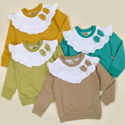 بلوز دخترانه یقه چیندار سایز 40 و 45