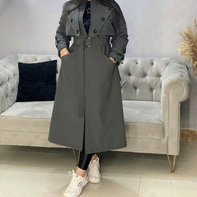 مانتو اسپرت زنانه کتان Fendi مدل مانتو بارانی جدید بلند پائیزه کتان Tc (کد19)