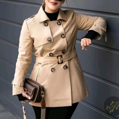 ترنچ کت بارانی دو حالته کتان زارا سایز بندی 36تا46