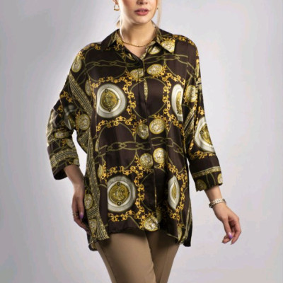 شومیز بیسیک دکمه مخفی▫️فری سایز (38تا 52)جـنـس ساتن