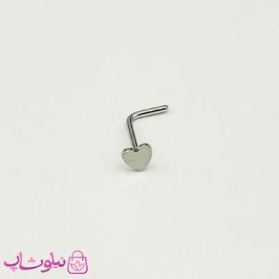 پیرسینگ بینی قلبی بدون نگین نقره ای کد 129-143397