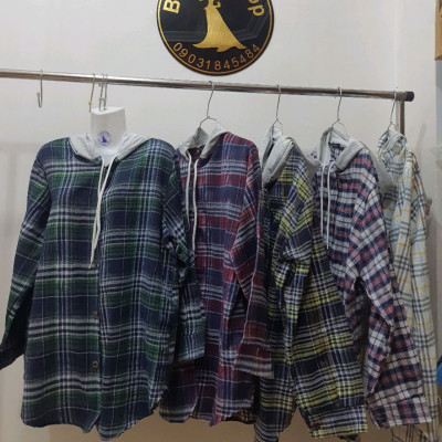 پیراهن چهارخانه کلاه دار ارسال رایگان-151327