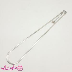 زنجیر زنانه استیل مدل ماری رنگ نقره ای 4 میل