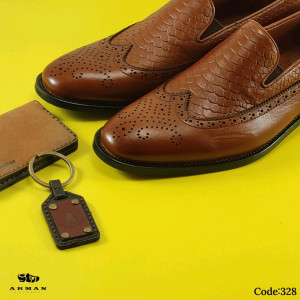 کفش چرم مجلسی مردانه آرمان چرم کد 328-138741